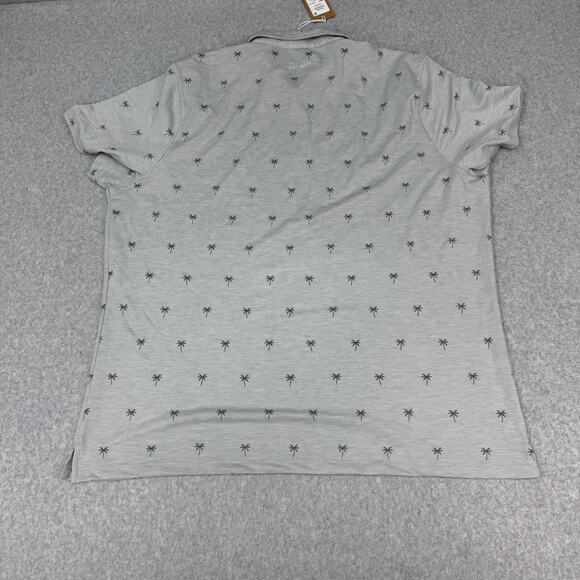 Marine Layer Weekend Sport Polo Men's XXL Shirt All Over Print Gray Palm Tree - Picture 4 of 4